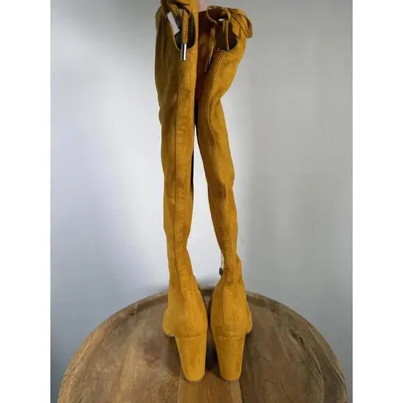 Steve Madden Risky Mustard Suede Below-the-Knee Boots Women’s Size 6.5 NWB